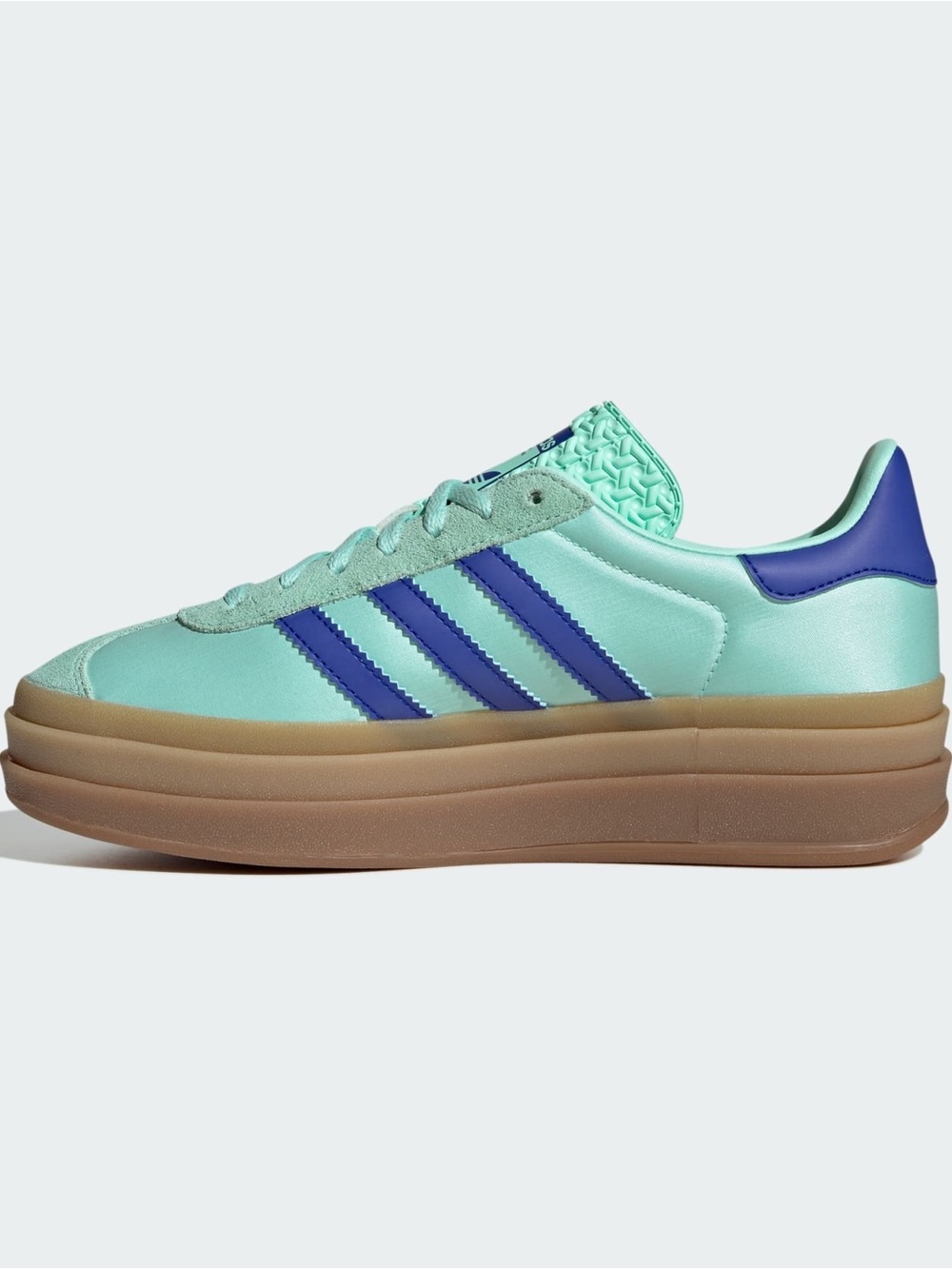 NWOT adidas GAZELLE BOLD SHOES
In Clear Mint/Lucid Blue/Gold Metallic
Size 9.5 - Picture 5 of 13